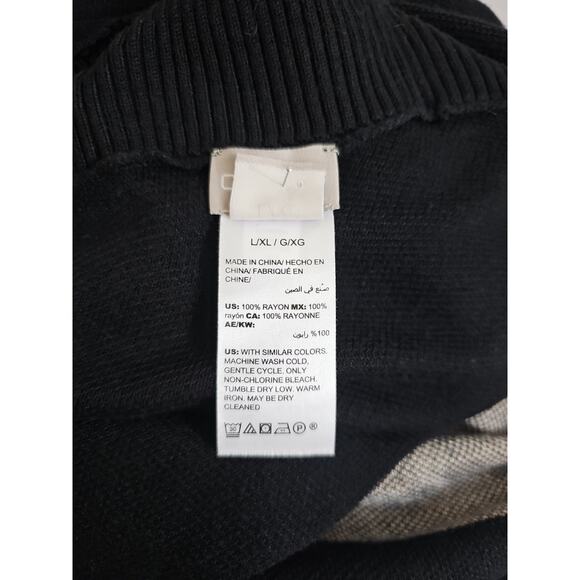 Chico's ~Woman L/XL~ Black Poncho Asymmetric Top Lagenlook Artsy Boho Turtleneck - Picture 10 of 16